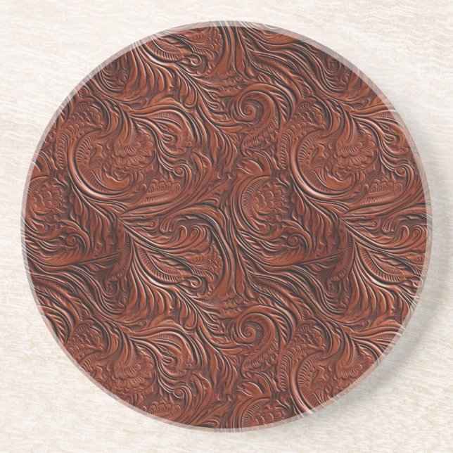Western Brown Bohemian Art Coaster (Front)