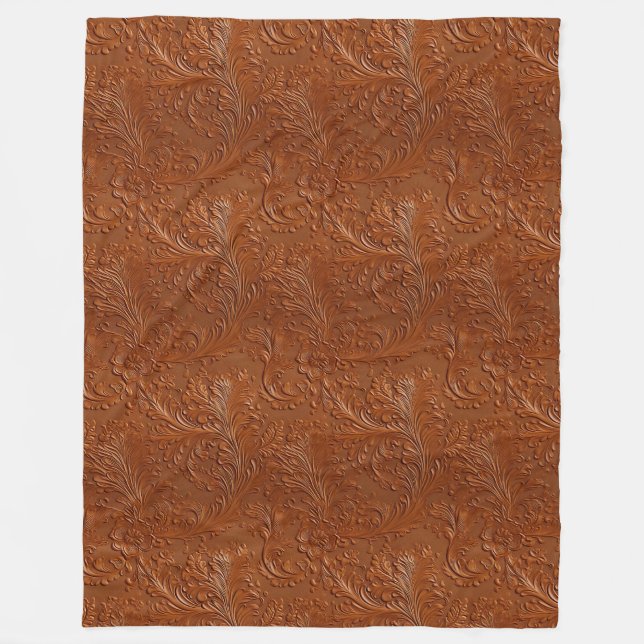 Western Brown Bohemian Art Fleece Blanket (Front)