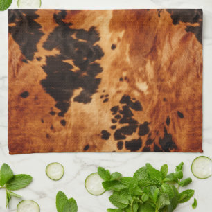 Western Brown Cowhide Cowboy Cowgirl Tea Towel