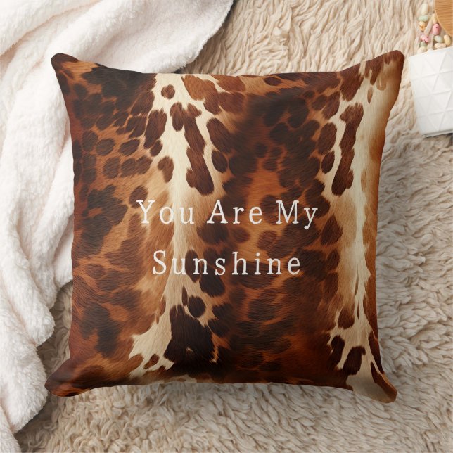 Western Brown Cowhide Cushion (Blanket)