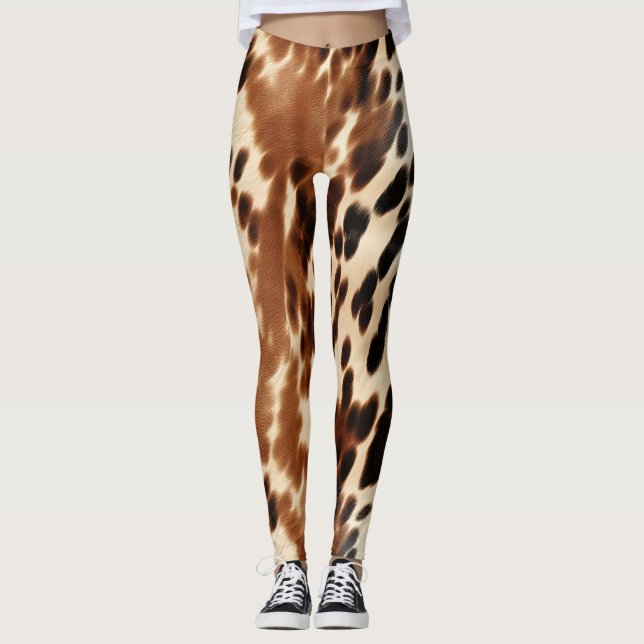 Western Brown Cowhide Leggings (Front)