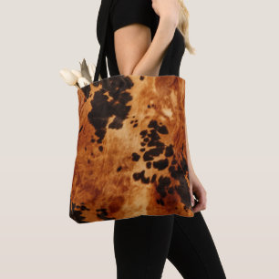 Western Brown Cowhide Tote Bag
