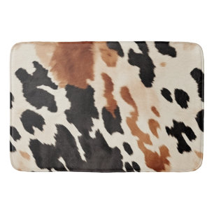 Western Brown Cream Animal Cowhide Bath Mat
