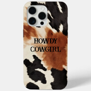 Western Brown Cream Animal Cowhide iPhone 15 Pro Max Case