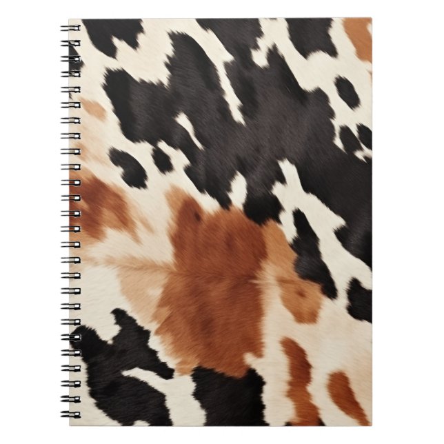 Western Brown Cream Animal Cowhide Notebook (Front)