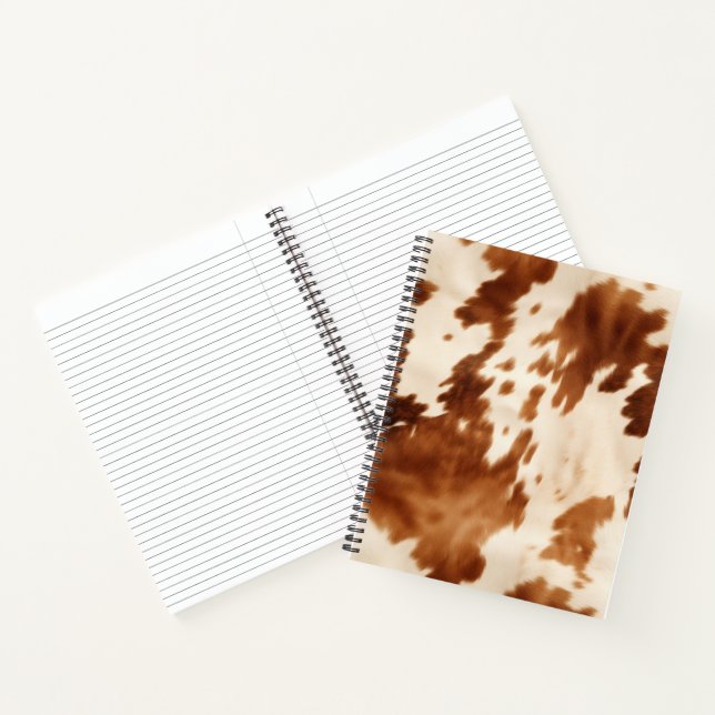 Western Brown Cream Cowhide Notebook (Inside)