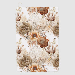Western Brown Cream Southwest Floral Golf Towel