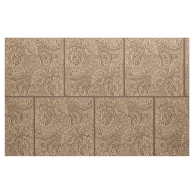 Western Brown Faux Leather Fabric 9" For Cross (Fat Quarter)