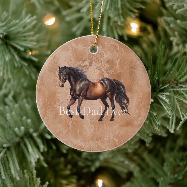Western Brown Horse  Ceramic Tree Decoration (Tree)