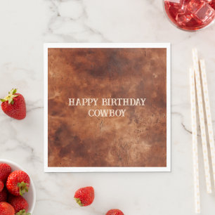 Western Brown Howdy Cowboy Brown Napkin