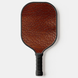 Western Brown Leather Look Animal Pickleball Paddle