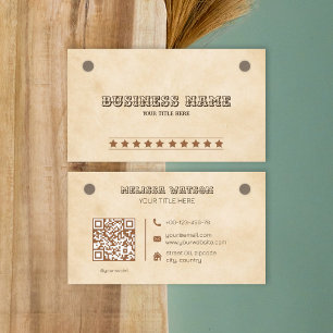 Western brown QR code southern Business Card