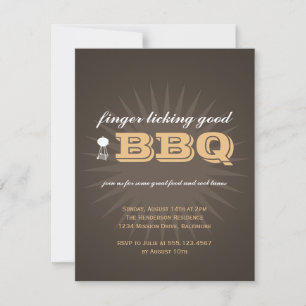 Western brown summer grill BBQ starburst picnic Invitation