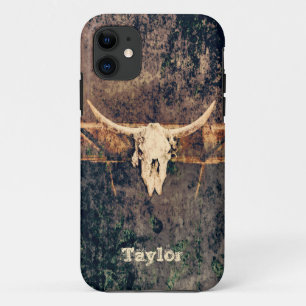 Western Brown Tan Beige Texture Cowboy Bull Skull Case-Mate iPhone Case