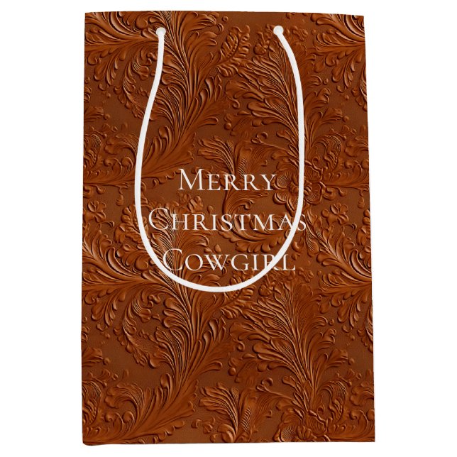 Western Brown Tan Bohemian Art Medium Gift Bag (Front)