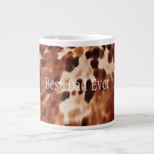 Western Brown White Black Animal Cowhide Large Coffee Mug