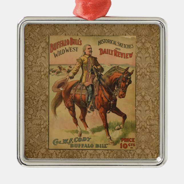 Western Buffalo Bill Wild West Metal Tree Decoration (Front)