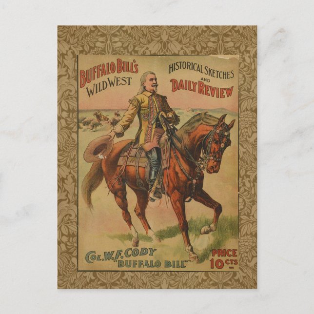 Western Buffalo Bill Wild West Postcard (Front)