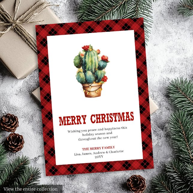 Western Buffalo Plaid Christmas Greeting Card (Western Buffalo Plaid Christmas Greeting Card)