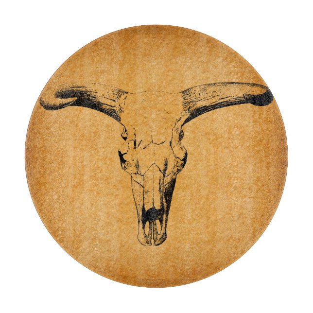 Western Bull Horns Cutting Board (Front)