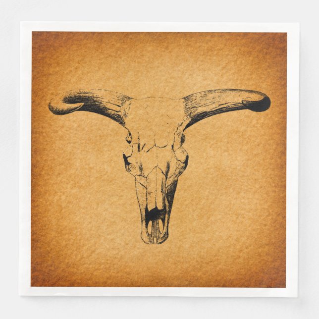 Western Bull Horns Napkin (Front)
