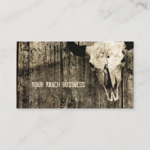 Western Bull Skull Vintage Sepia Brown Rustic Business Card