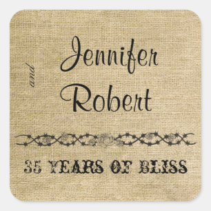 Western Burlap Anniversary Envelope Seal