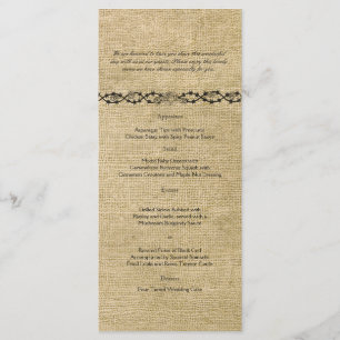 Western Burlap Wedding Menu