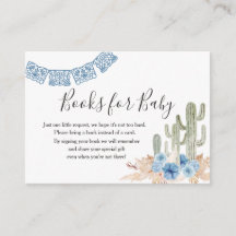 Western Cactus Books for Baby Blue Floral Mexican