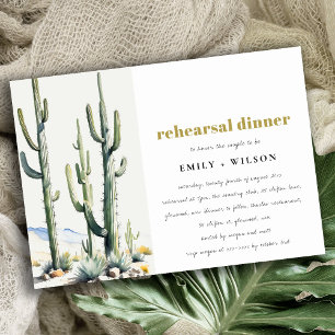 Western Cactus Desert Landscape Rehearsal Dinner Invitation