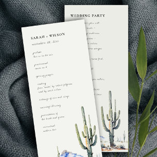Western Cactus Desert Landscape Wedding Program Invitation