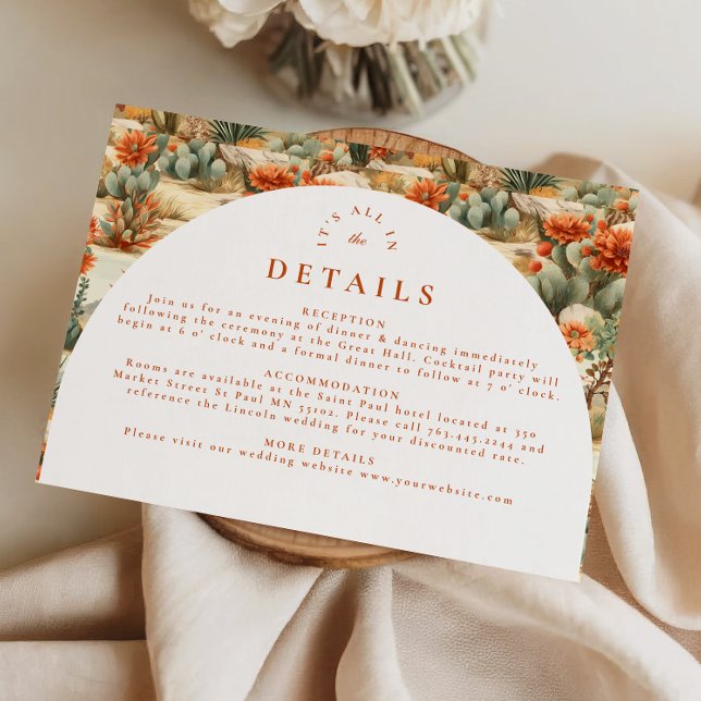Western Cactus Garden Wedding Enclosure Card (Creator Uploaded)