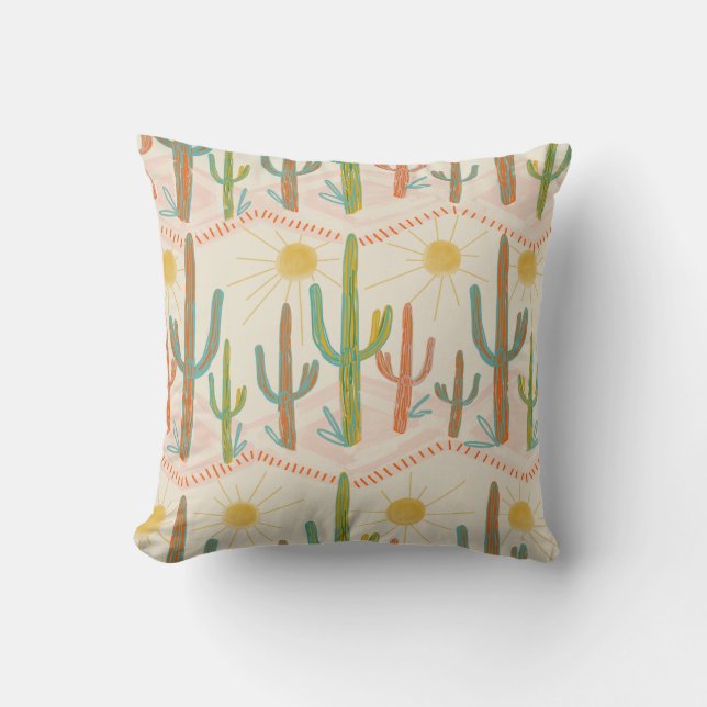 Western Cactus Landscape Design Cushion (Front)