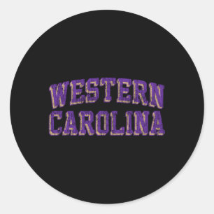 Western Carolina Catamounts Arch Block Classic Round Sticker