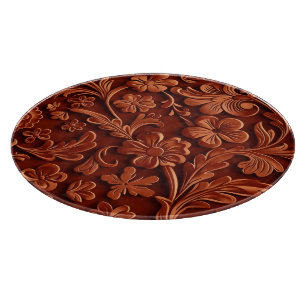 Western carved faux wood cutting board