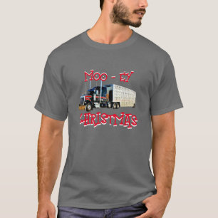 Western Cattle Haulier Truck Trailer Christmas T-Shirt