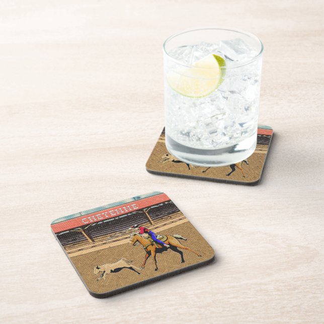 Western Cheyenne Rodeo Cowboy Calf Roping Coaster (Right Side)