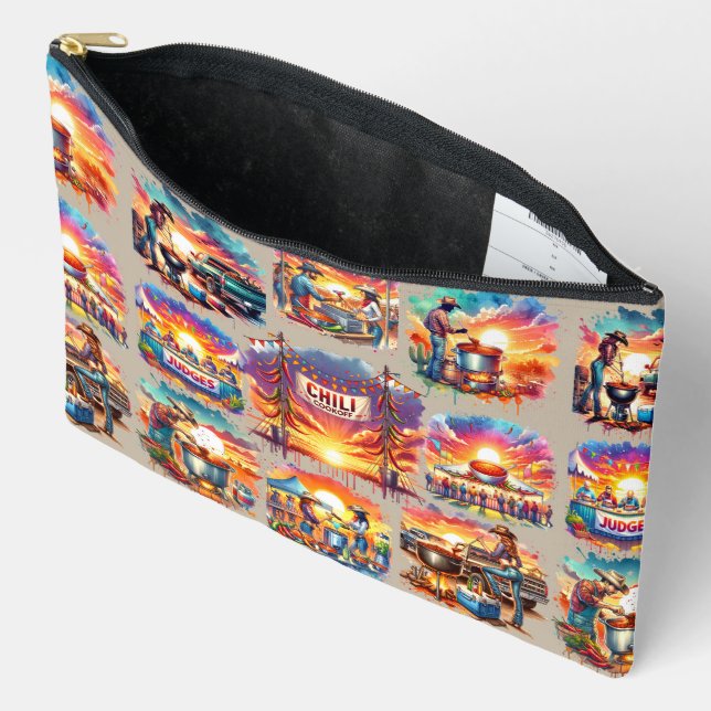 Western Chilli Cookoff Scenes 1 Accessory Pouch (Open)