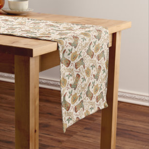 Western Christmas Boots and Hats Pattern Short Table Runner