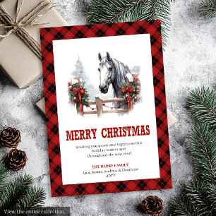 Western Christmas card red black cozy style