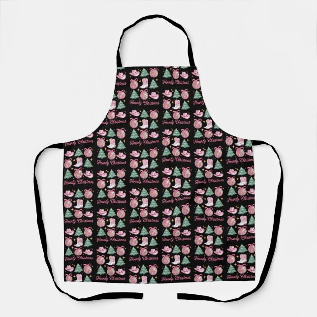 Western Christmas Coquette Howd Girly Boots Hat  Apron (Front)