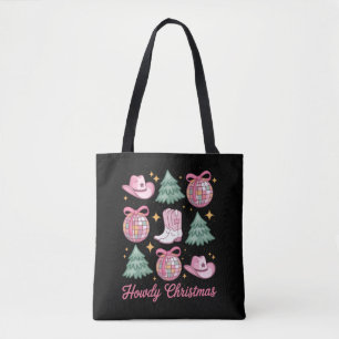 Western Christmas Coquette Howd Girly Boots Hat Tote Bag