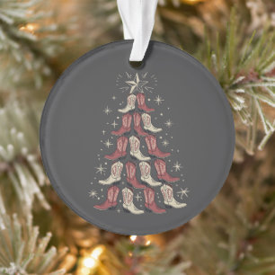 Western Christmas Cowboy Boot Tree Cowgirl Boots Ornament