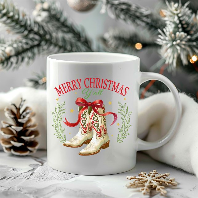 Western Christmas Cowboy Boots Coffee Mug (Creator Uploaded)