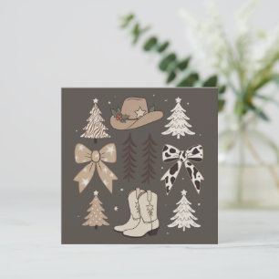Western Christmas Cowboy Country Rodeo Aesthetic  Holiday Card