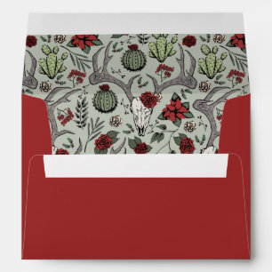 Western Christmas Desert Reindeer Antlers Envelope