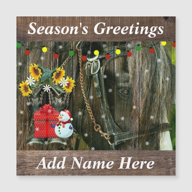 Western Christmas Frosty the Snowman And Horse (Front)