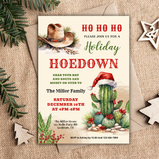 Western Christmas, Holiday Hoedown Invite, Cowboy  Invitation