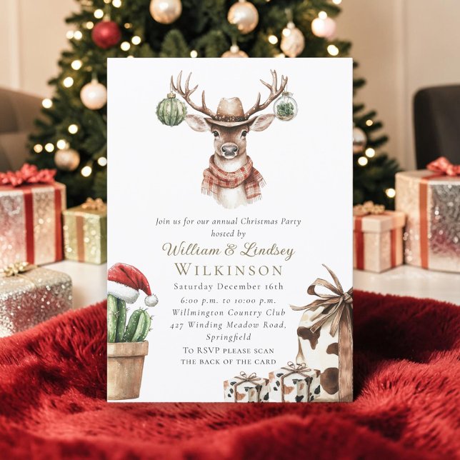 Western Christmas Holiday Party Invitation (Creator Uploaded)