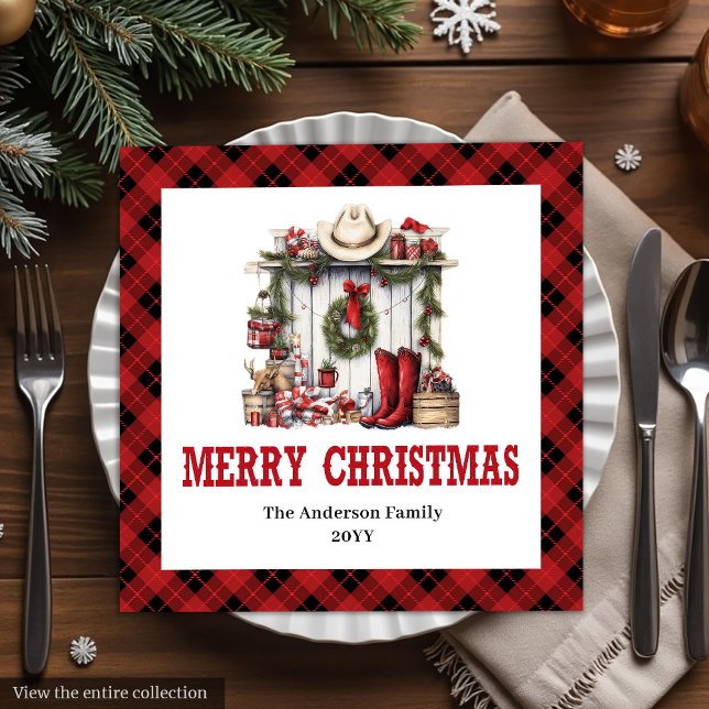 Western Christmas napkins farmhouse tartan pattern (Western Christmas napkins farmhouse tartan pattern

)